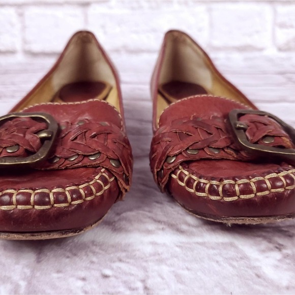 Frye Ruby Woven Moc Moccasins Size 8.5 flats red women's - Picture 5 of 10